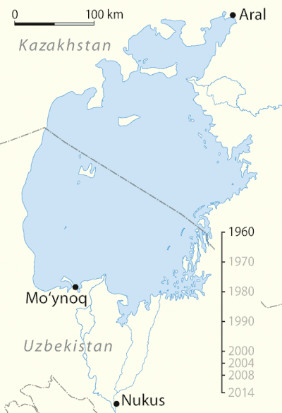 Динамика усыхания Аральского моря